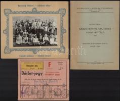 cca 1910-1950 Vegyes papírrégiség tétel, dossziéban, változó állapotban