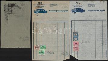 cca 1910-1950 Vegyes papírrégiség tétel, dossziéban, változó állapotban