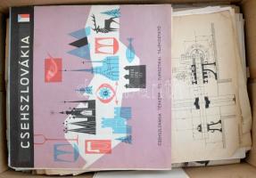 Vegyes papírrégiség tétel, képeslapok, nyomtatványok, okiratok...stb