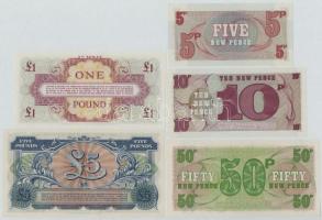 Nagy-Britannia / Katonai kiadás 1958. 5Ł "2. sorozat" + 1962. 1Ł "4. sorozat" + ...