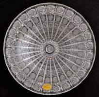 Bohemia jelzett csehszlovák ólomkristály tál, csiszolt, hibátlan, eredeti dobozában, d: 27 cm