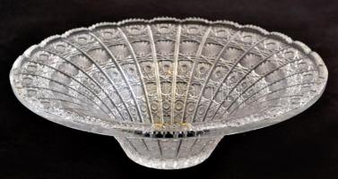 Bohemia jelzett csehszlovák ólomkristály tál, csiszolt, hibátlan, eredeti dobozában,  d: 27 cm