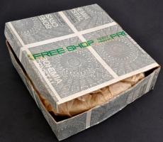 Bohemia jelzett csehszlovák ólomkristály tál, csiszolt, hibátlan, eredeti dobozában,  d: 27 cm