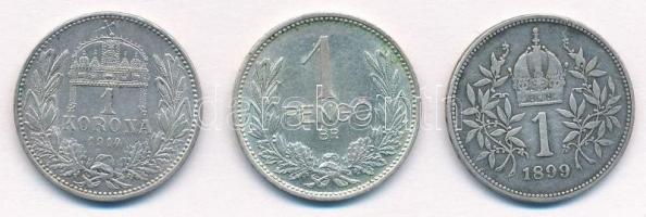 1914. 1K Ag "Ferenc József" + 1939. 1P Ag + Ausztria 1899. 1K Ag "Ferenc József"...