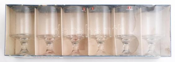 Jelzett finn (Iittala) talpas pohár készlet ( 6db), eredeti dobozában, m:12 cm (6×)