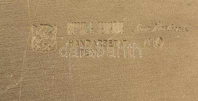 Jelzett ón tál, d: 28 cm