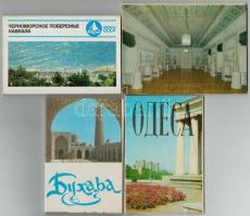9 db MODERN szovjet képeslapfüzet összesen 167 lappal: Alma Ata, Ermitázs, Fekete-tenger, rovarok, R...