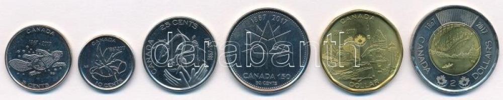 Kanada 2017. 5c-2$ Kanada 150. évfordulója (6xklf) T:1,1- Canada 2017. 5 Cents - 2 Dollars 150th Anniversary of Canada (6xdiff) C:UNC,AU