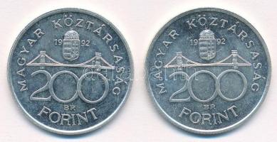 1992. 200Ft Ag "MNB" (2x) T:1 Adamo F13