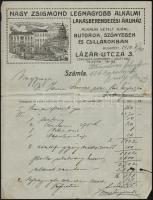 cca 1910 nagy Zsigmond Lázár utcai üzletének 3 db fejléces számlája