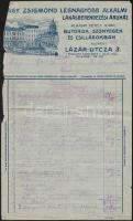 cca 1910 nagy Zsigmond Lázár utcai üzletének 3 db fejléces számlája