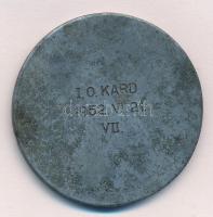 1952. "Vasas Sport Club / I. O. Kard 1952. VI. 21. VII." fém díjérem (50mm) T:2,2-
