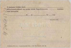 Mezőkovácsháza 1957. "Mezőkovácsházai Földmívesszövetkezet" részjegye 50Ft-ról + Hosszúpál...