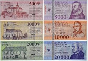 Sopron 2010. 500 Kékfrank + 1000 Kékfrank + 2000 Kékfrank + 5000 Kékfrank + 10.000 Kékfrank + 20.000...