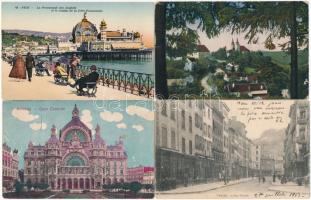 125 db régi vegyes külföldi városképes lap / Old foreign city view postcards, 125 pcs.