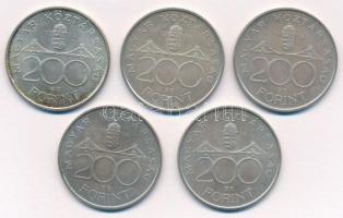 1994. 200Ft Ag "Deák" (5x) T:2 kis patina
