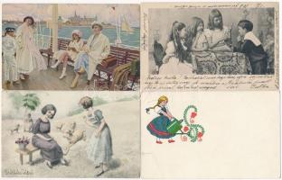 123 db régi vegyes motívum és üdvözlő képeslap / Old tematic and greeting postcards, 123 pcs.