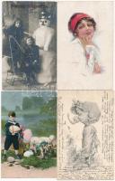 123 db régi vegyes motívum és üdvözlő képeslap / Old tematic and greeting postcards, 123 pcs