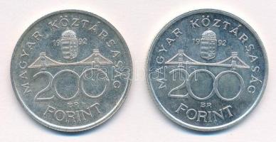 1992. 200Ft Ag "MNB" (2x) T:1,1- Adamo F13