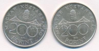 1994. 200Ft Ag "Deák" (2x) T:1- Adamo F13.1