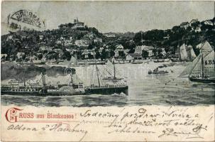 1899 Hamburg, Blankenese / ships (fl)
