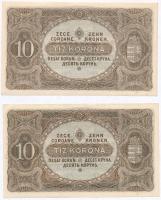 1920. 10K (2x) sorszámkövető pár T:I-