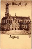 Augsburg, St. Ulrichskirche / church, artist signed (worn corners)