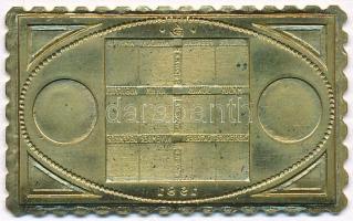 1981. "Naptár / Űrrepülés" sárgaréz bélyegérem (22x37mm) T:1