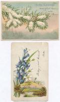 16 db RÉGI üdvözlő motívum képeslap / 16 pre-1945 greeting motive postcards