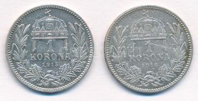 1915KB-1916KB 1K Ag "Ferenc József" (2x) T:1-,2 kis patina, karc
Adamo K5