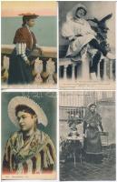 4 db RÉGI használatlan francia folklór motívumlap / 4 pre-1945 unused French folklore motive postcards