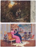 5 db RÉGI motívumlap: párok / 5 pre-1945 motive postcards: couples