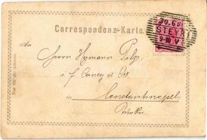 1899 Gruss aus den Bergen! Ski-Heil! Schoberstein 1728 m. / winter sport, ski in the mountains. Carl...