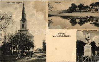 1924 Veresegyháza, Hősök szobra, római katolikus templom, tórészlet (fl)