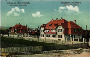 Péterfalva, Petersdorf, Petresti; Fabrica de hartie Petrifalau, Locuintele functionarilor / Petersdorfer Papierfabrik, Beamten-Wohnhäuser / Papírgyár, tiszti lakások / paper mill, factory, officers apartments