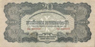 1944. "V.H." 1P (5x) benne kisebb képméret, 5P (1x), 10P (5x) benne 3x egymásutáni sorszám...