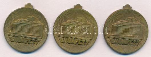 DN "Budapest - Inter-Continental Hotels" kétoldalas Br (3x) emlékérem (30mm) T:2