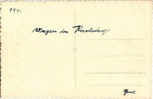 1941 Nagykárolyfalva, Károlyfalva, Karlsdorf, Banatski Karlovac; Wagen / szénás szekér lovakkal / ha...