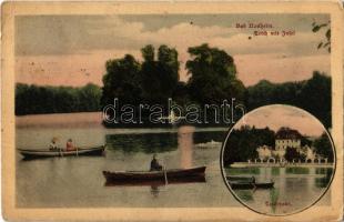 Bad Nauheim, Teich mit Insel, Teichhaus / pond, island, house (fa)