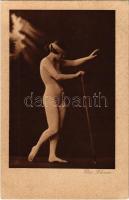 Die Blinde. Erotic postcard with blind lady. Moderne Künstler 409. (EK)