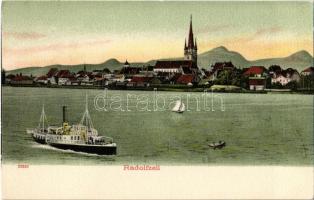Radolfzell am Bodensee, general view, church, steamship