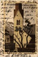 Aus Oberbayern, Druck u. Verlag H. Hohmann / church, unsigned art postcard (worn corner)
