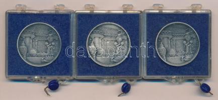 DN "Keszthely" ezüstözött fém emlékérem (3x), plombált ÁPV tokban (32mm) T:1- egyik tok sé...