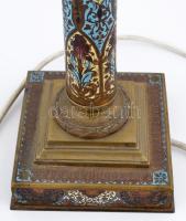 cca 1900 réz Empire stílusú lámpa, zománc díszíttessél, utólag bekötve, nem kipróbált, bura nélkül, ...