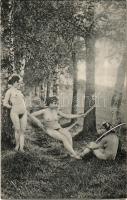 Vintage erotic nude ladies. Künstler Akt-Studie (non PC)