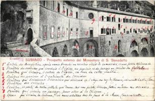Subiaco, Prospetto esterno del Monastero di S. Benedetto / Monastery of St. Benedict (small tear)