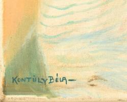 Kontuly jelzéssel: Női portré. Olaj, vászon, foltos, 60×40 cm