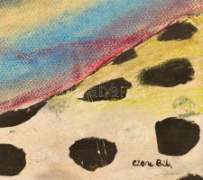 Czene jelzéssel: Női fél akt. Vegyes technika, papír, foltos, keretben, 62×47 cm