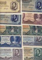 1945-46. 27db infla bankjegy, duplákkal T:II+,II