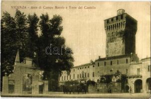 Vicenza, Arco di Campo Marzio e Torre del Castello / arch, castle tower (worn corners)